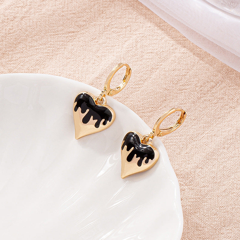 Wholesale Heart Oil Alloy Earrings